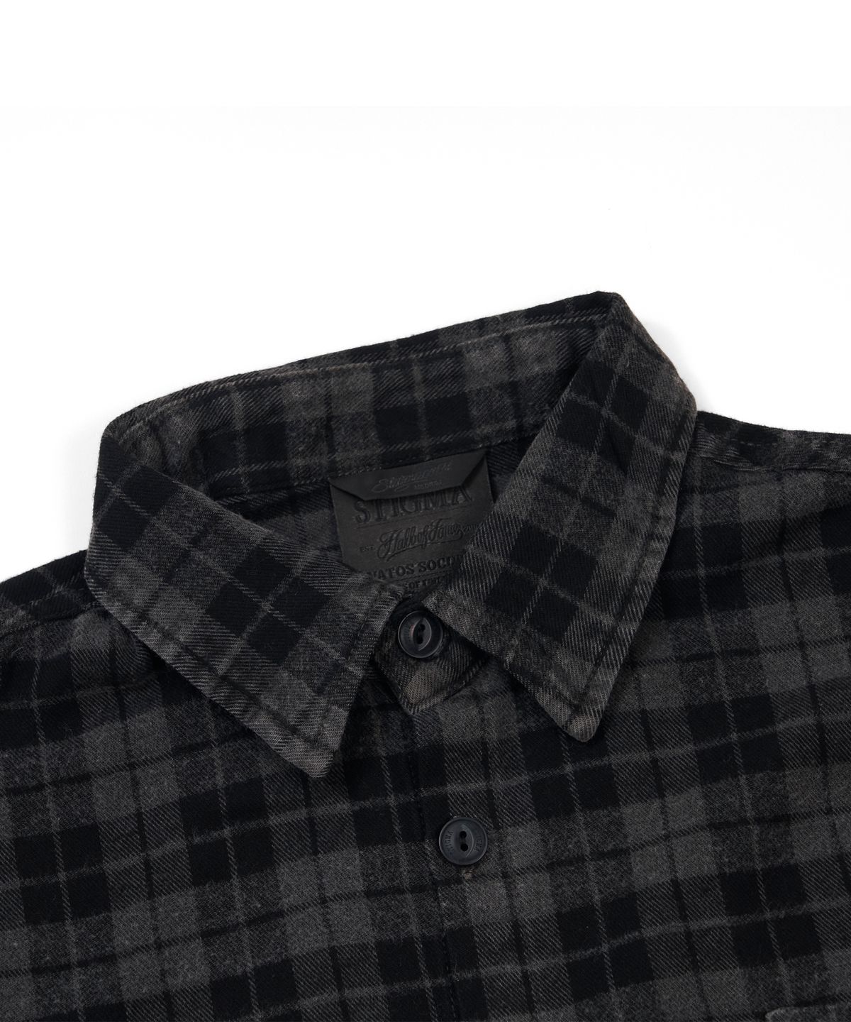 스티그마(STIGMA) PIGMENT CROP OVER SHIRTS CHARCOAL