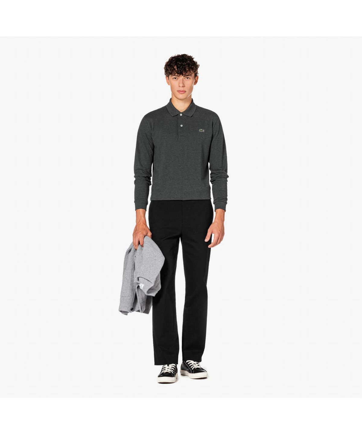 라코스테(LACOSTE) 남성 프렌치 레귤러핏 긴팔 베이직 폴로셔츠 PH732E-55N 050