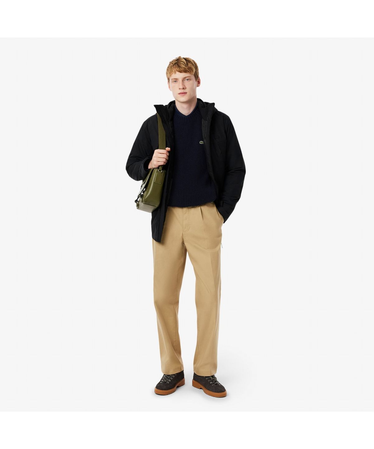 라코스테(LACOSTE) 남성 립조직 크루넥 스웨터 AH3142-55N 166