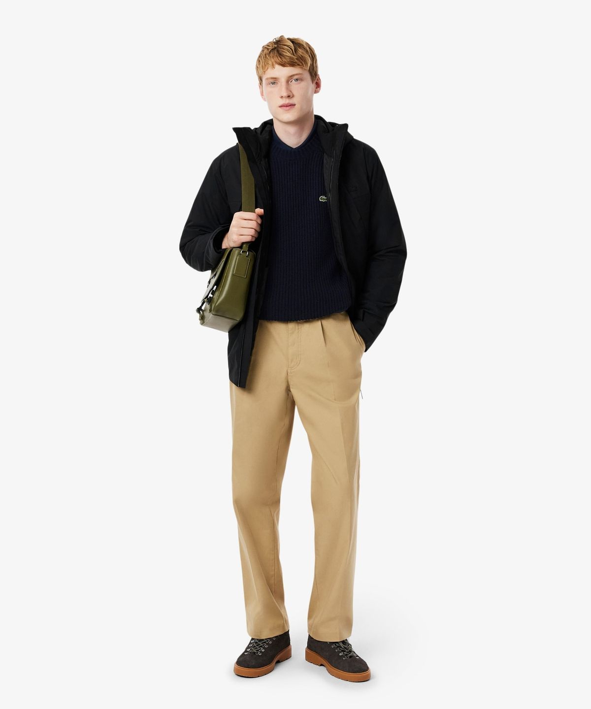 라코스테(LACOSTE) 남성 립조직 크루넥 스웨터 AH3142-55N 166