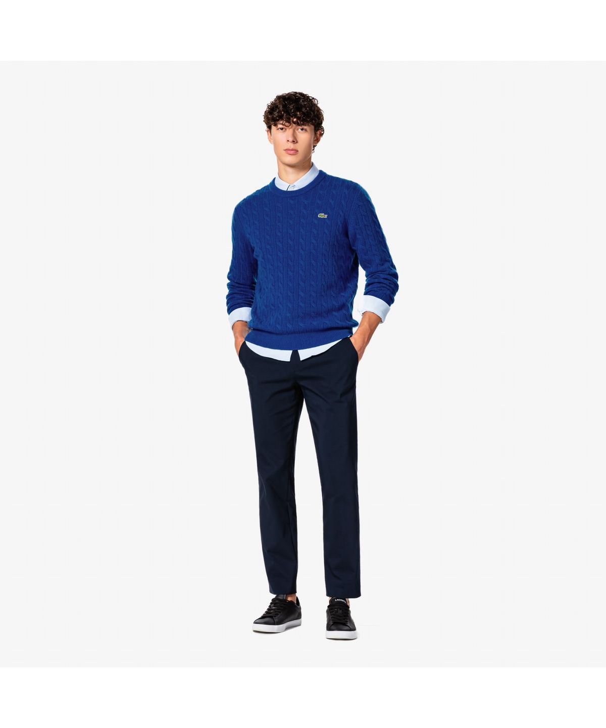라코스테(LACOSTE) 남성 케이블 크루넥 풀오버 AH816E-55N C4X
