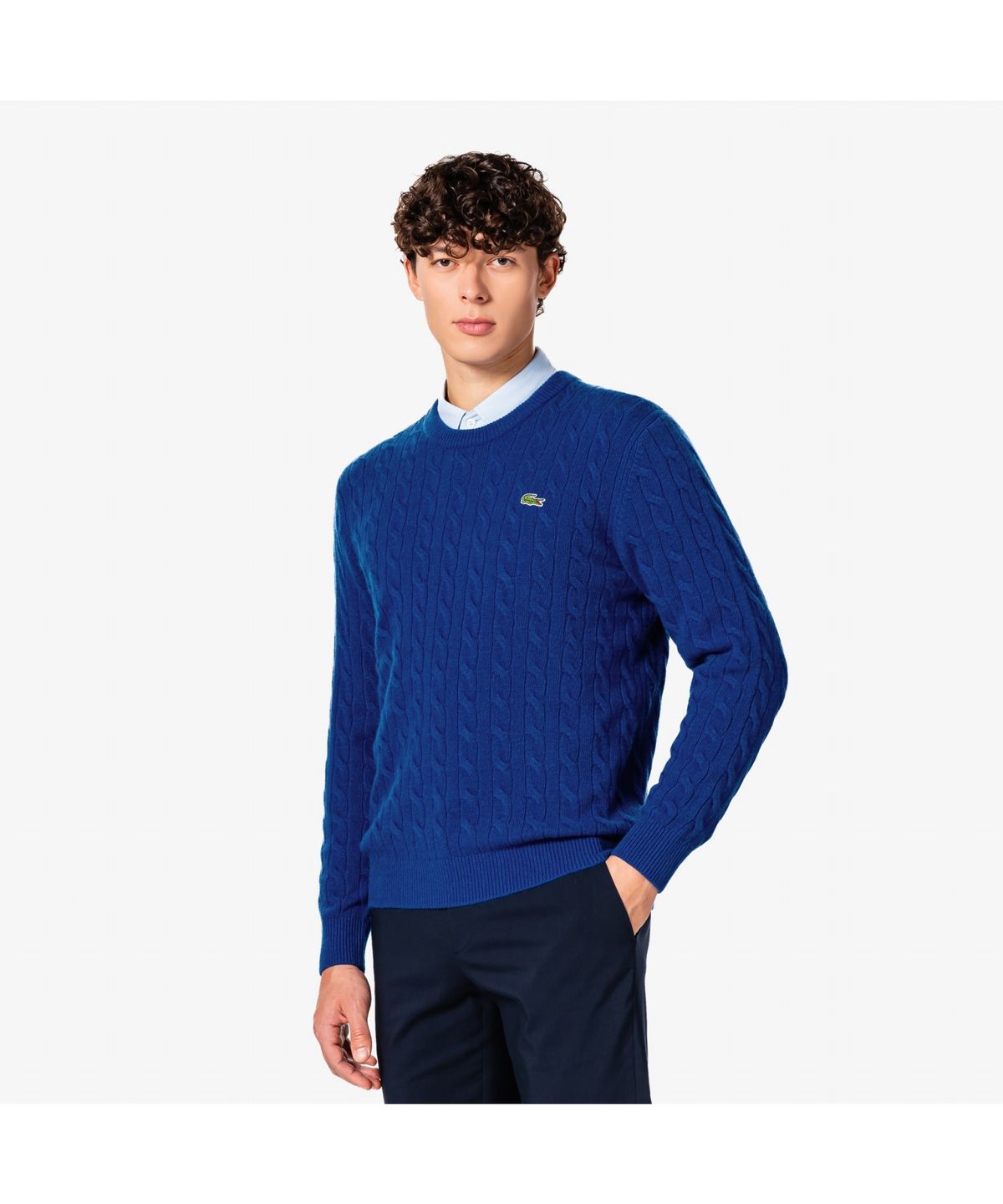 라코스테(LACOSTE) 남성 케이블 크루넥 풀오버 AH816E-55N C4X