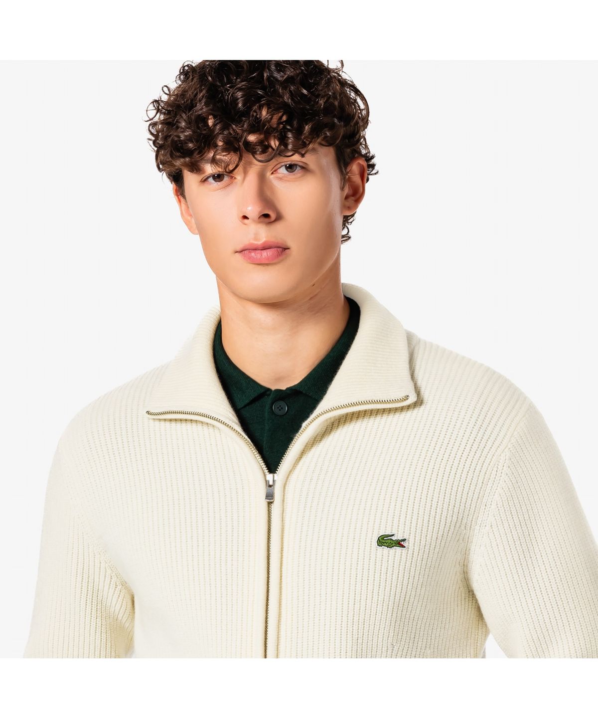라코스테(LACOSTE) 남성 립조직 풀집업 가디건 AH155E-55N 70V