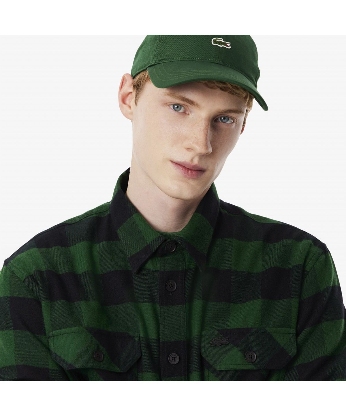 라코스테(LACOSTE) 남성 체스트 포켓 체크 셔츠 CH9210-55N U1Y