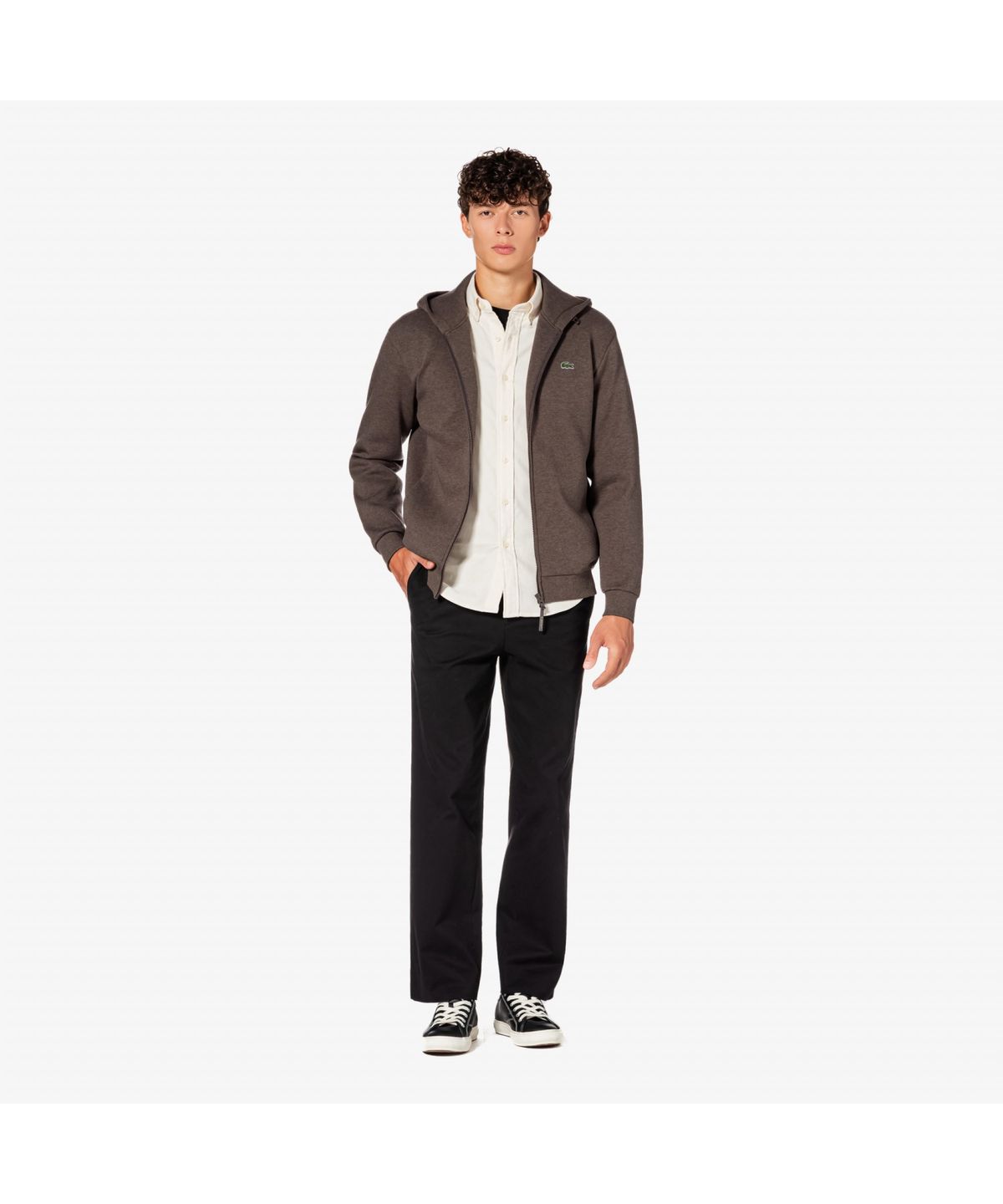 라코스테(LACOSTE) 남성 라코스테 시그니처 테크니컬 후드 집업 SH608E-55N SKB