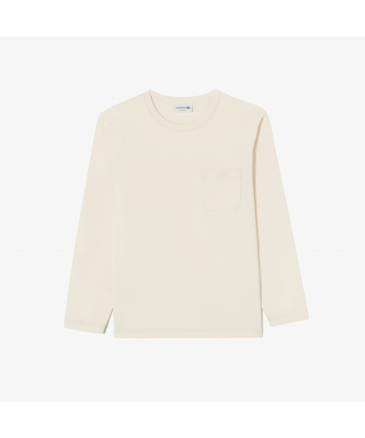 라코스테(LACOSTE) 남성 스티치 크루넥 포켓 긴팔 약기모 티셔츠 TH367E-55N XFJ
