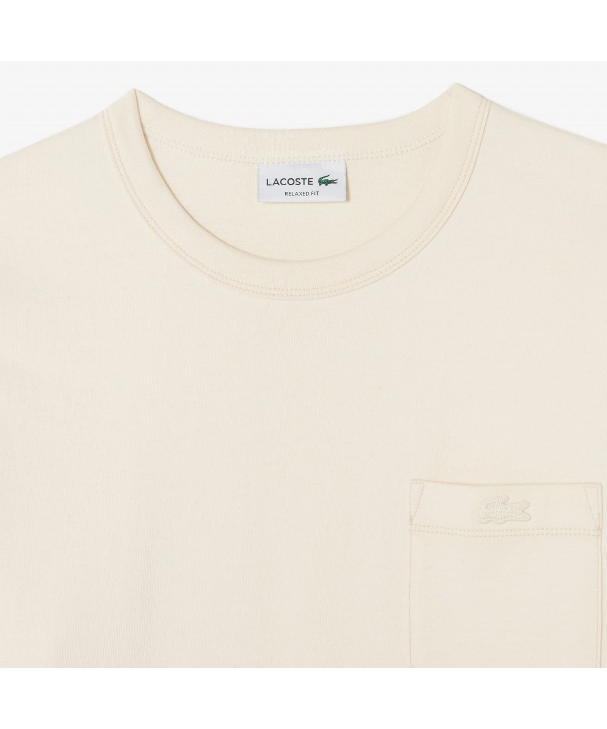 라코스테(LACOSTE) 남성 스티치 크루넥 포켓 긴팔 약기모 티셔츠 TH367E-55N XFJ