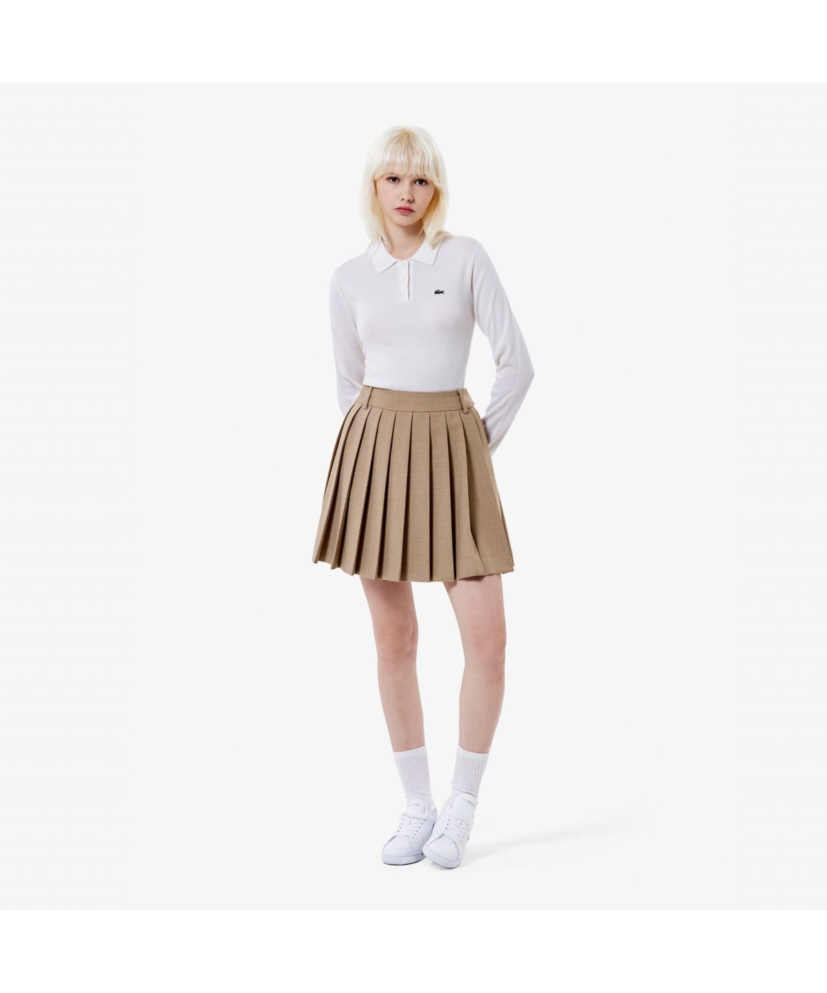 라코스테(LACOSTE) 여성 베이직 긴팔 스웨터 폴로 AF793E-55N 70V