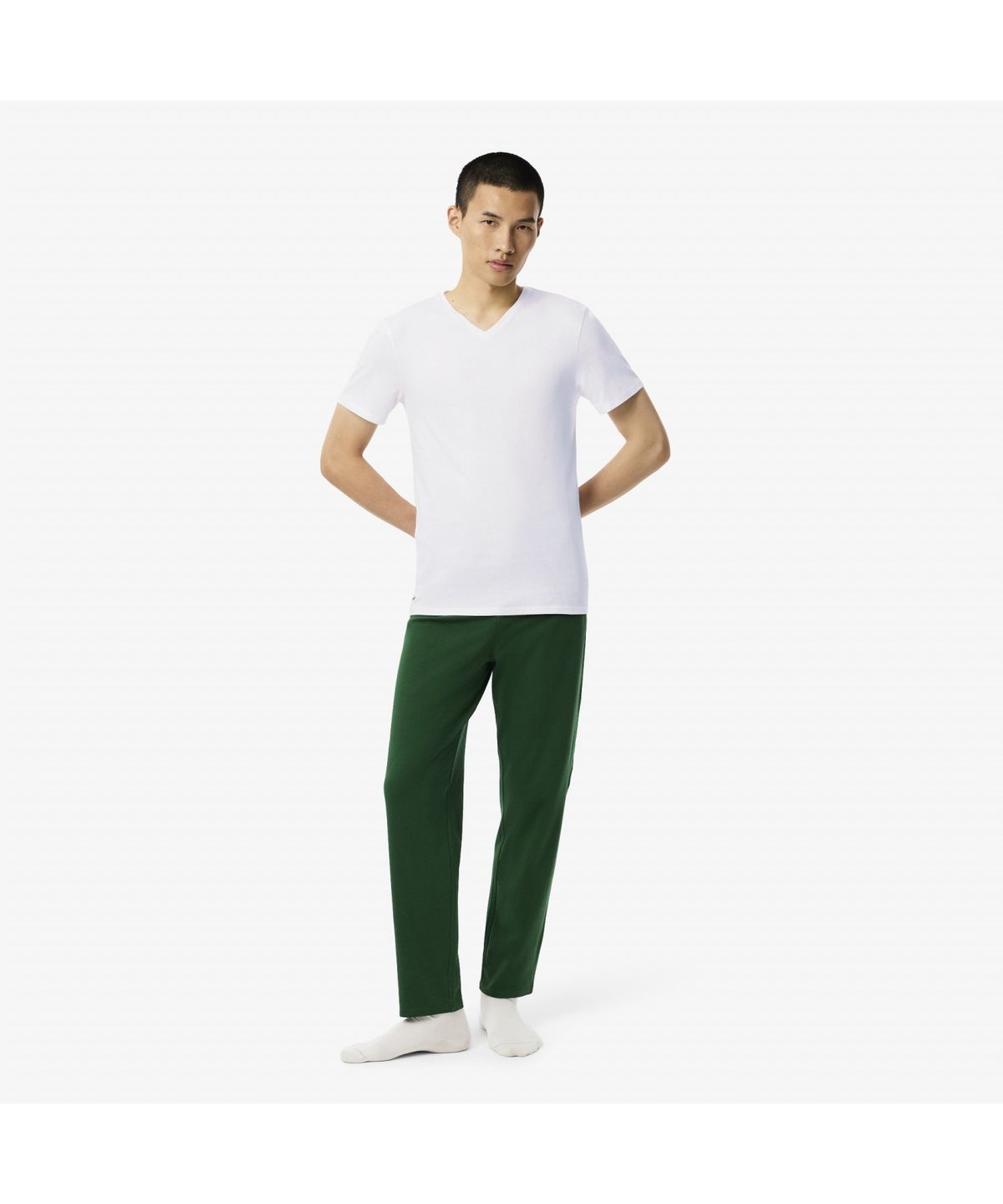라코스테(LACOSTE) 남성 베이직 브이넥 코튼 티셔츠 3PACK TH9008-55N 001
