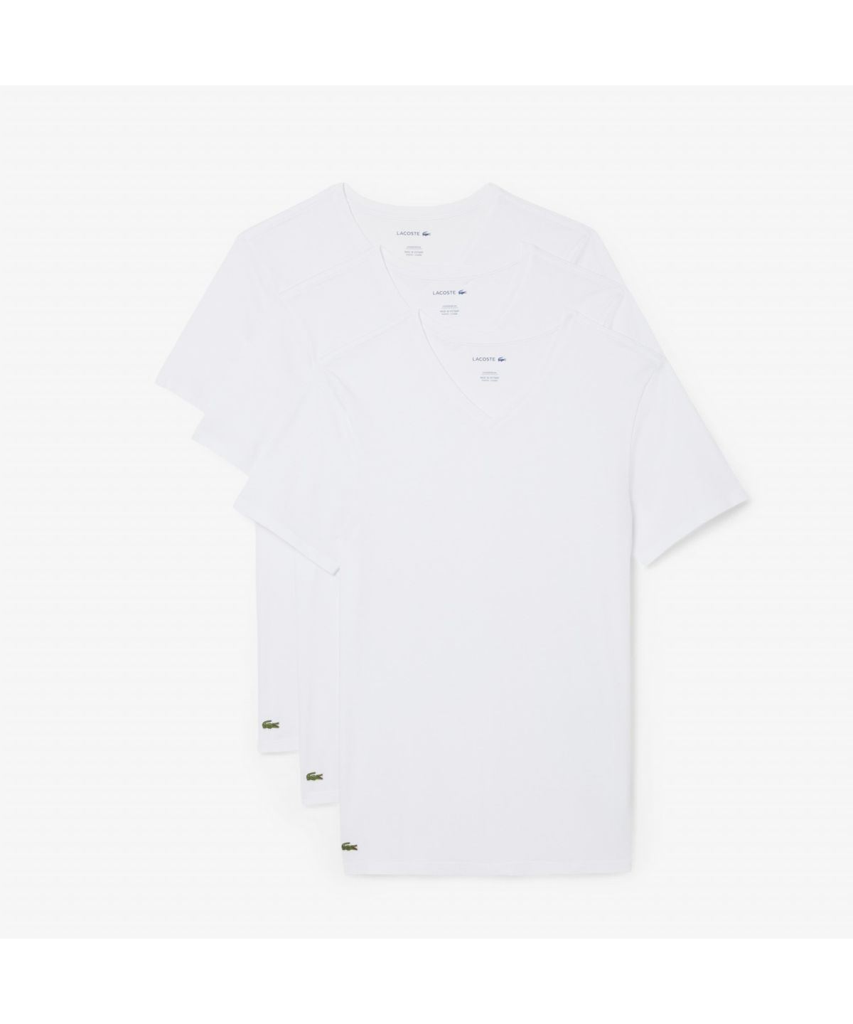라코스테(LACOSTE) 남성 베이직 브이넥 코튼 티셔츠 3PACK TH9008-55N 001