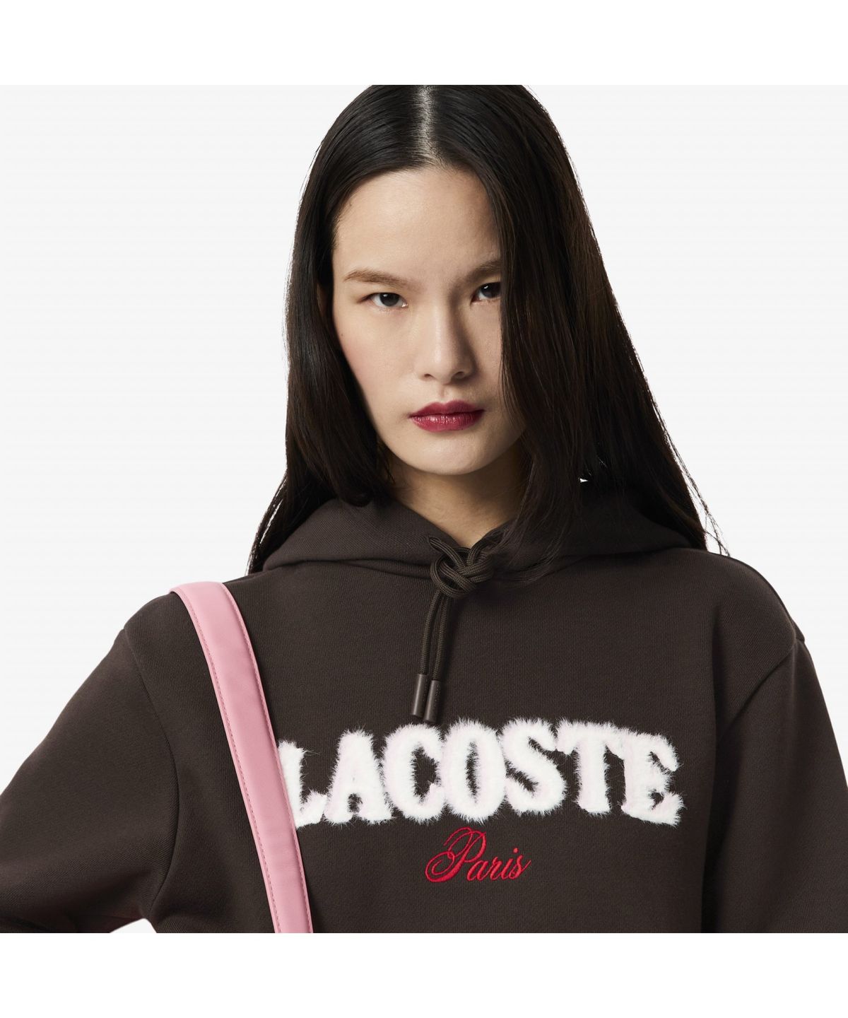 라코스테(LACOSTE) 여성 플러피 레터링 후드 스웻셔츠 SF5243-55N SKB