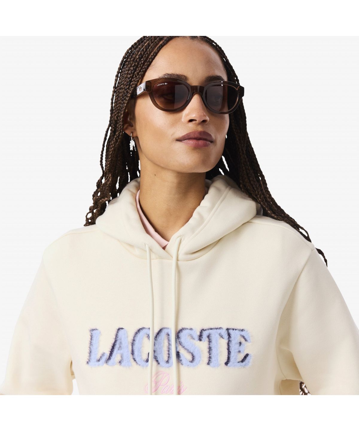 라코스테(LACOSTE) 여성 플러피 레터링 후드 스웻셔츠 SF5243-55N XFJ