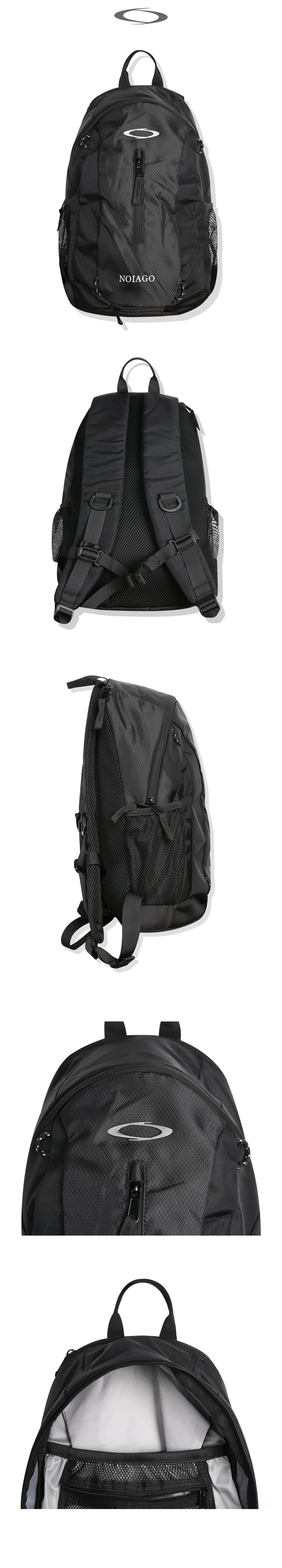MUSINSA | NOIAGO NOI1090 Multi Logo Backpack (Black)
