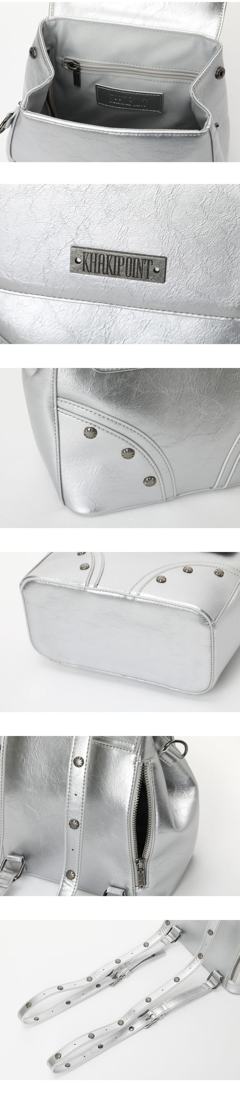 MUSINSA公式 | KHAKIPOINT Stud Backpack (silver)