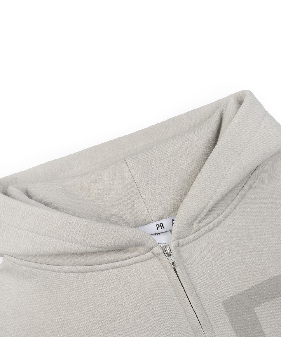 MUSINSA公式 | 41PRAY Graphic Zip Up Hoodie / Light Grey