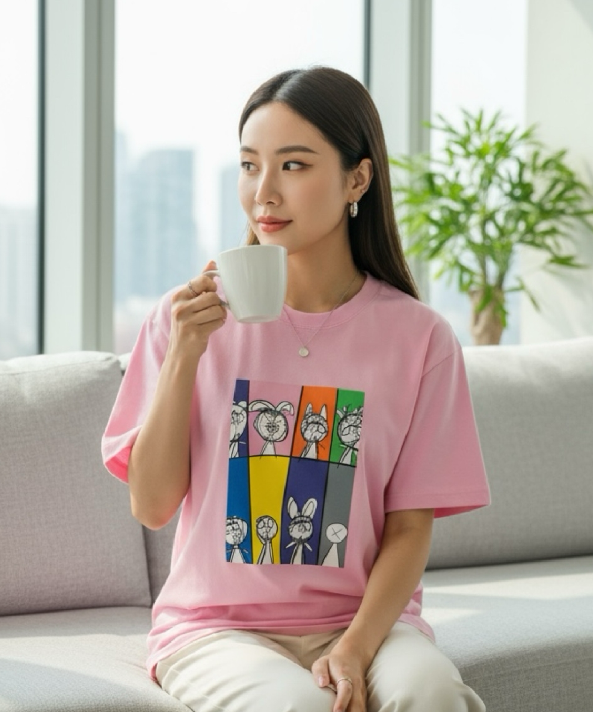 수아트(XHUA'T) 페르소나 팝 티셔츠