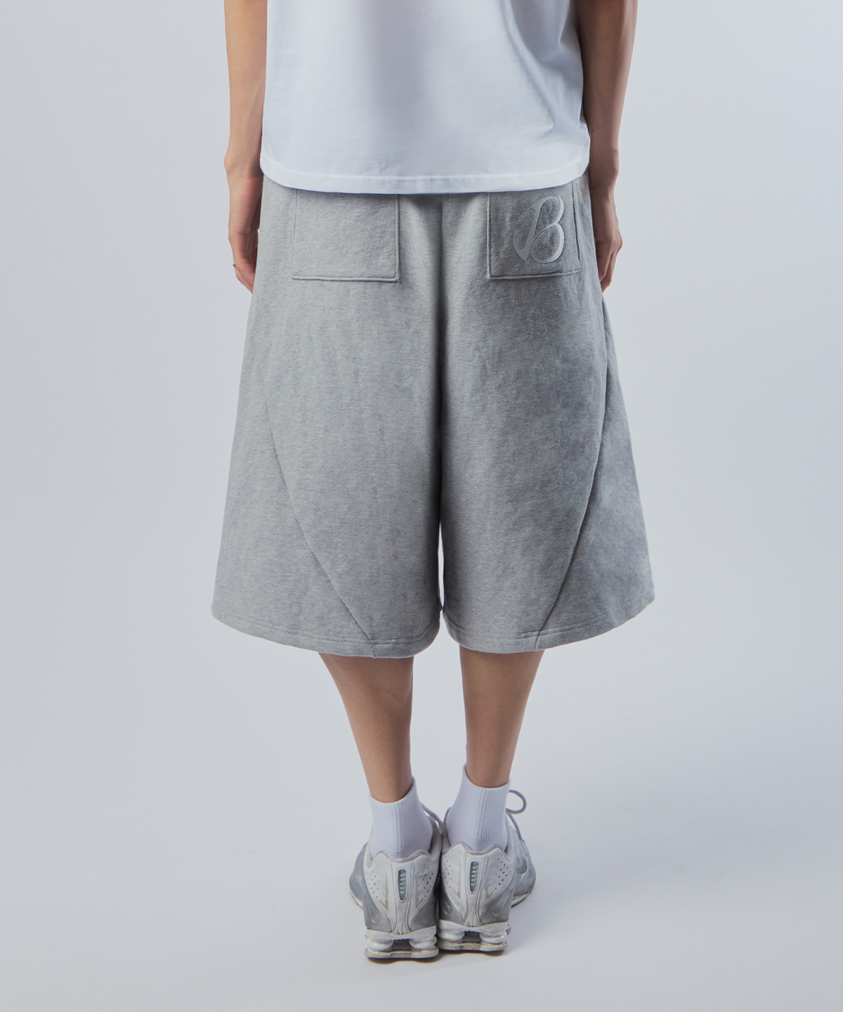 본엑스(BORNX) B Signature Bermuda Sweat Pants (Gray)