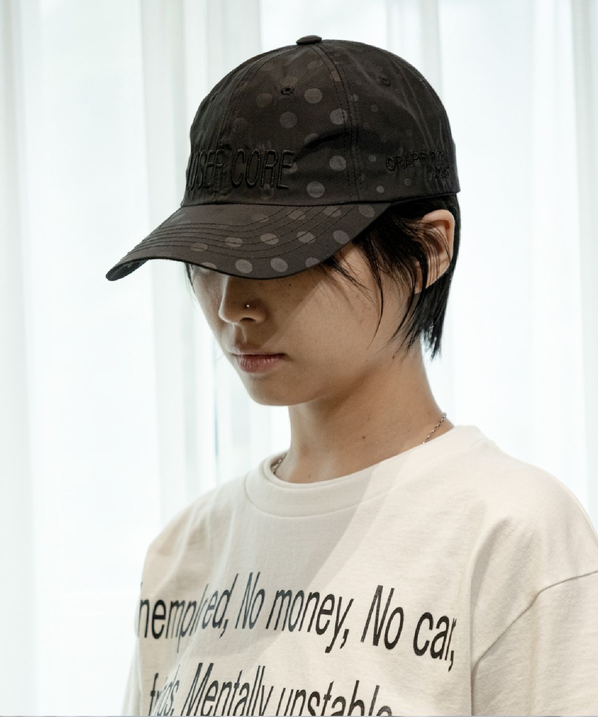 크래피룸(CRAPPYROOM) LOSER CORE DOT MIX BALL CAP (BLACK)
