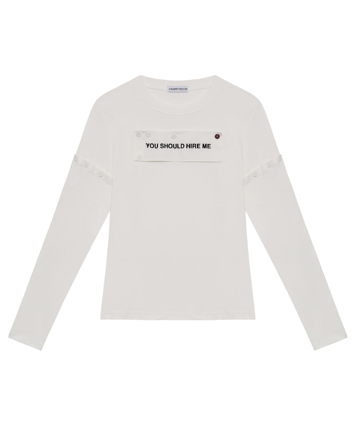 크래피룸(CRAPPYROOM) HIRE ME CONVERTIBLE  LONG SLEEVE (WHITE)