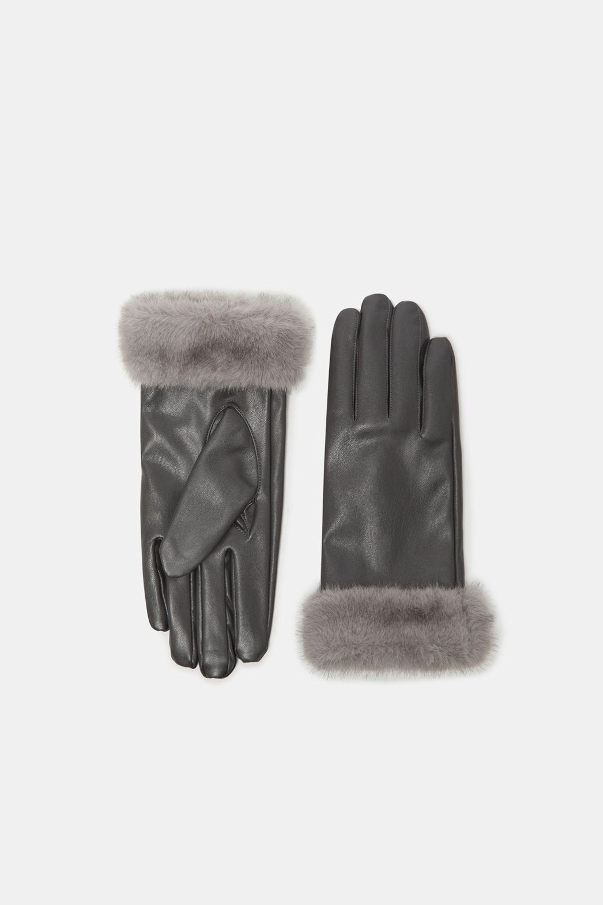 쿠론(COURONNE) Fur Trim Gloves_RCHAX25642GYX