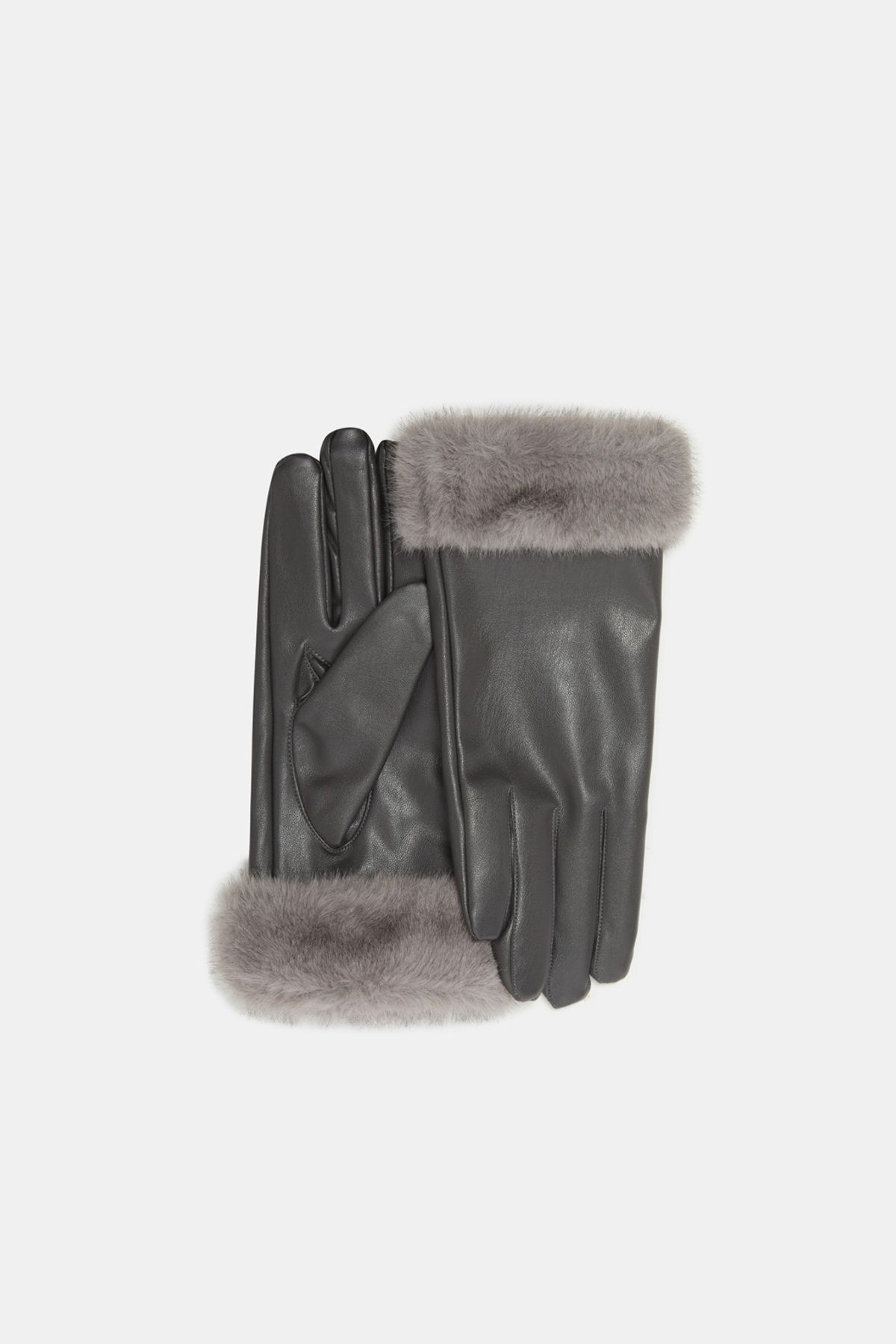 쿠론(COURONNE) Fur Trim Gloves_RCHAX25642GYX