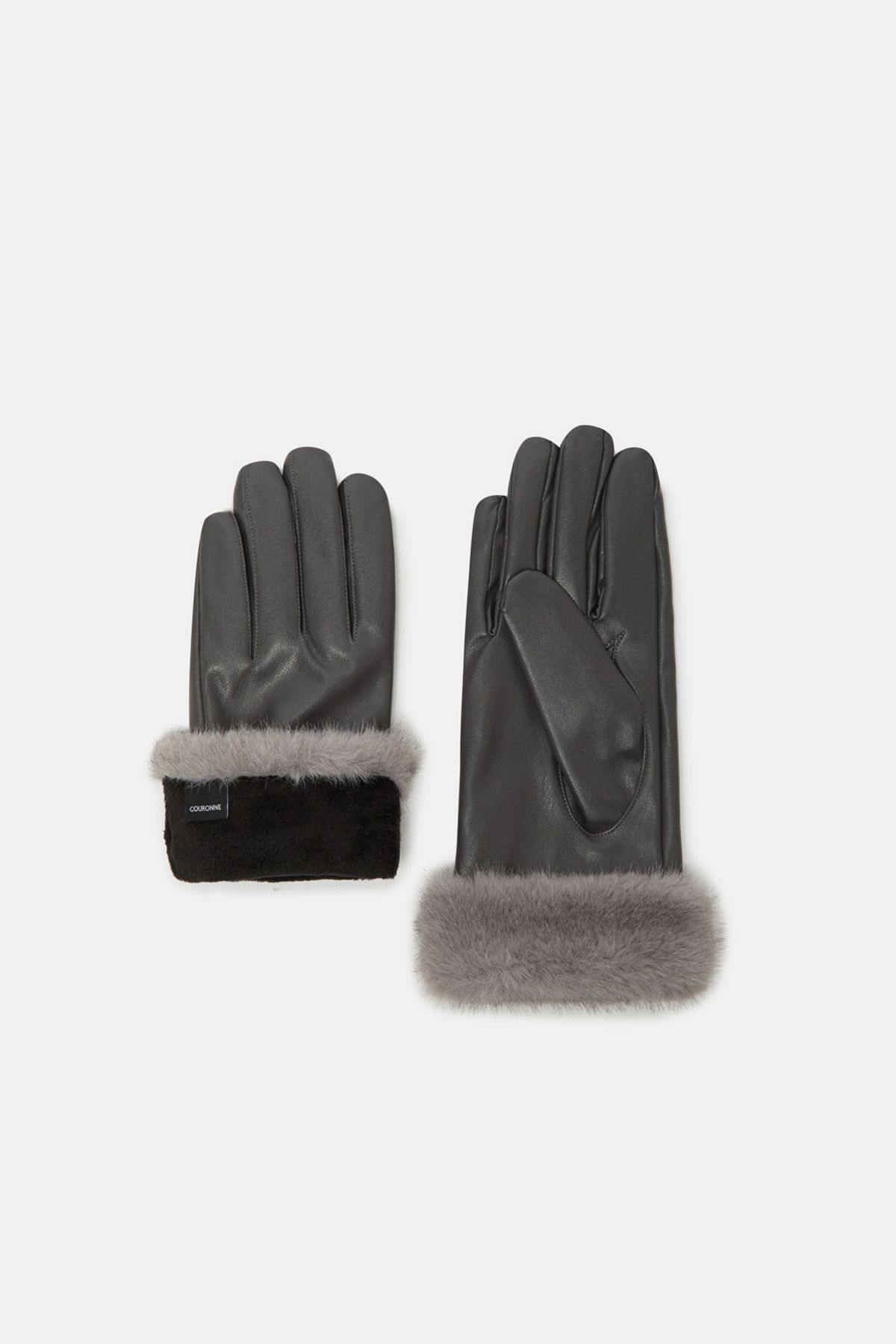 쿠론(COURONNE) Fur Trim Gloves_RCHAX25642GYX