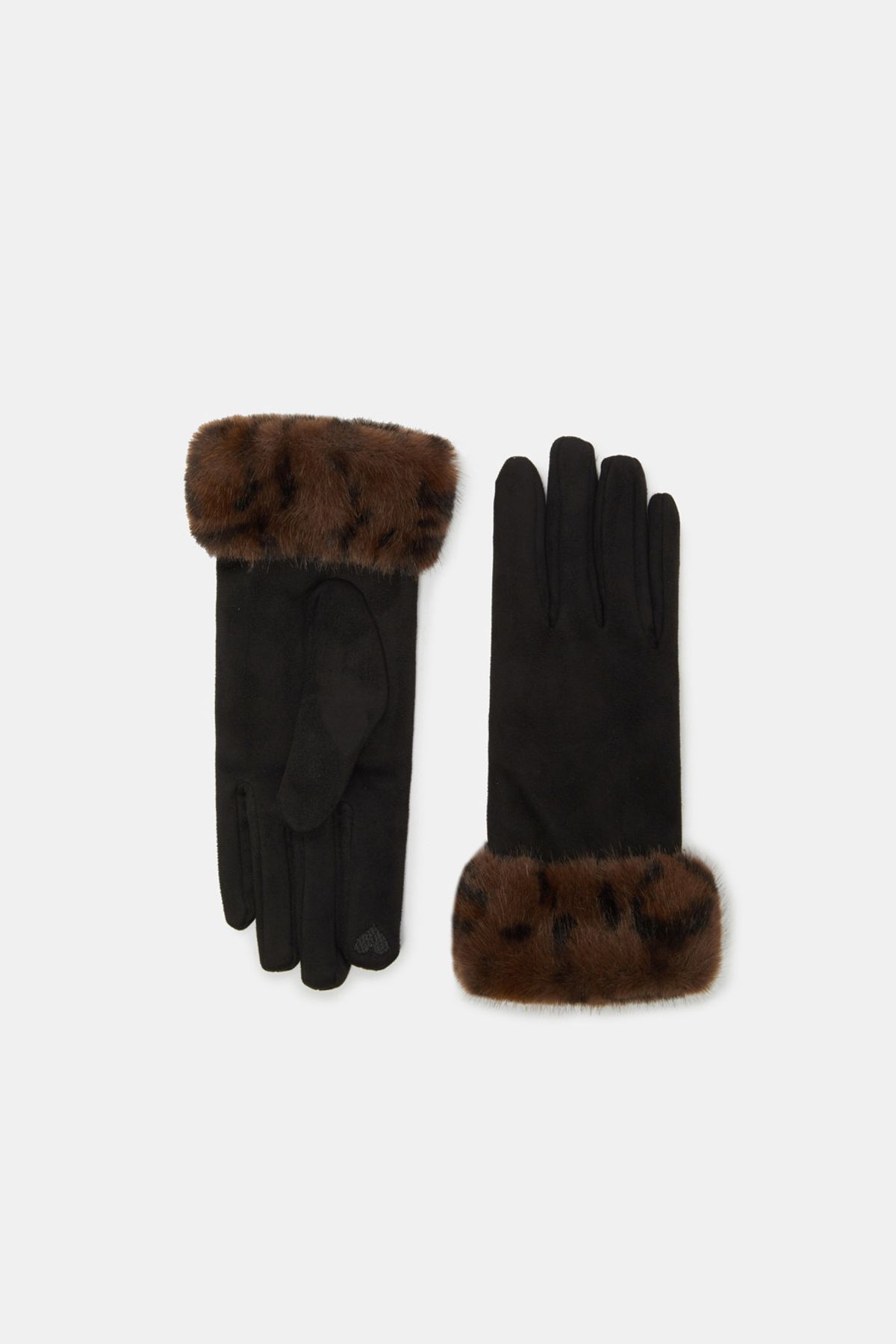 쿠론(COURONNE) Fur Trim Gloves_RCHAX25641BKX