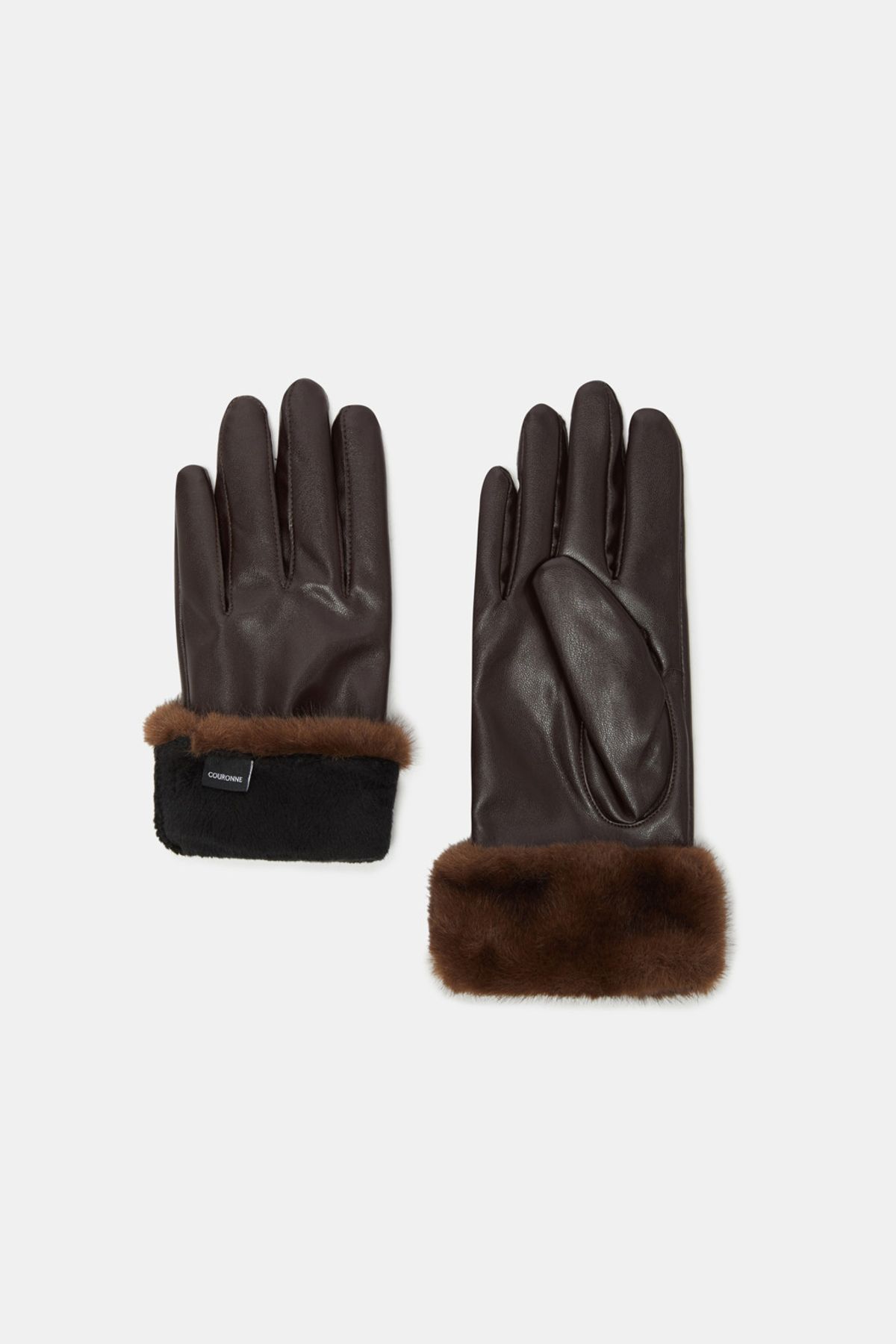 쿠론(COURONNE) Fur Trim Gloves_RCHAX25642BRD