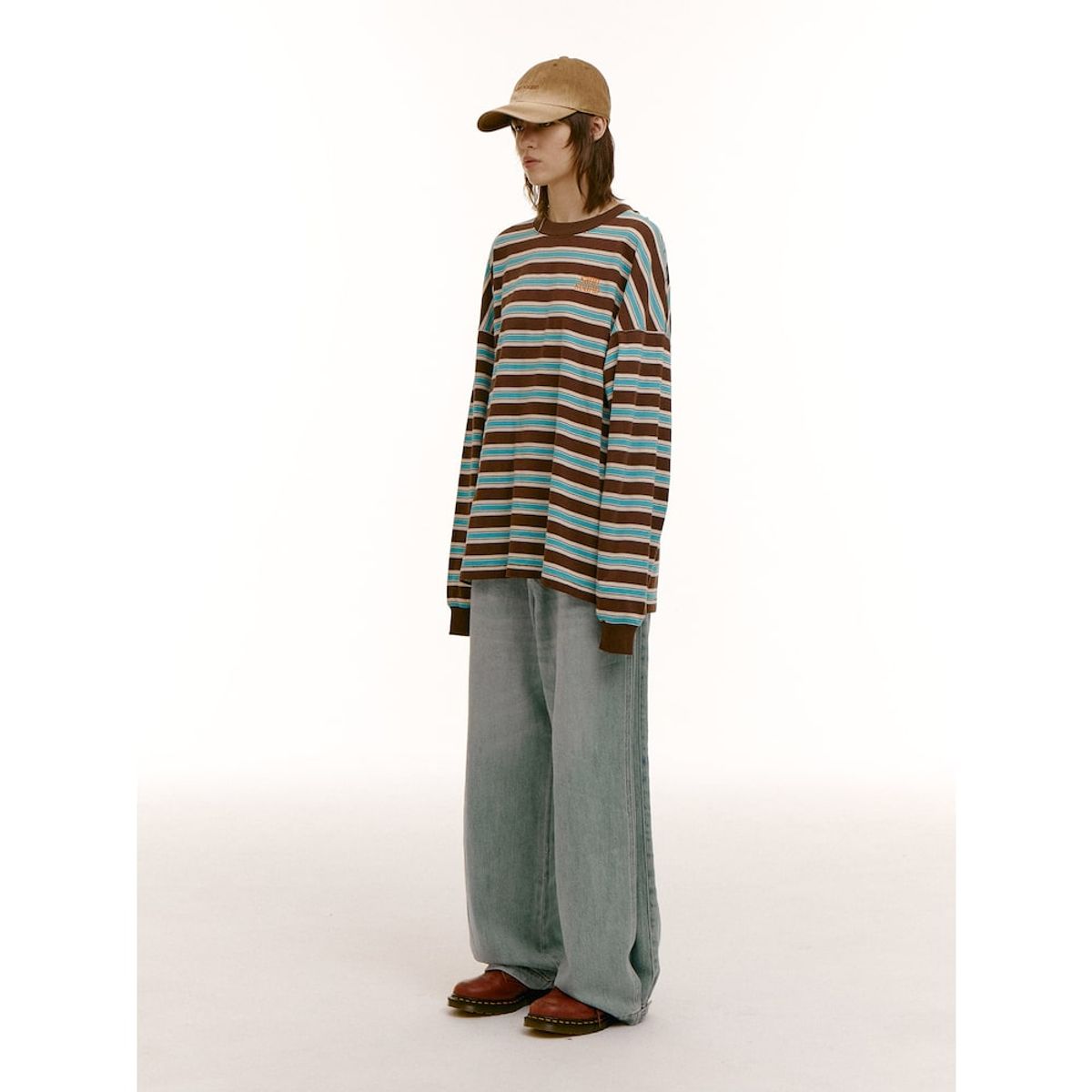 샌드 사운드(SAND SOUND) (UNISEX) 오버덕 워싱 볼캡  옐로이시 브라운