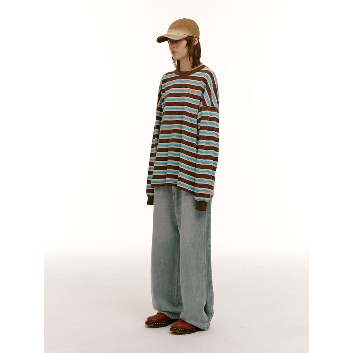 샌드 사운드(SAND SOUND) (UNISEX) 오버덕 워싱 볼캡  옐로이시 브라운