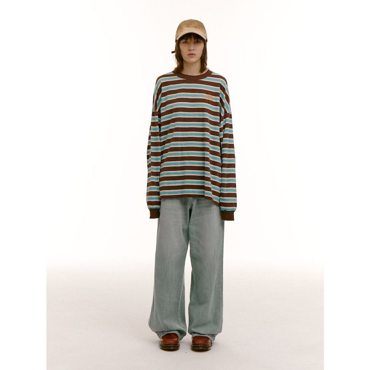 샌드 사운드(SAND SOUND) (UNISEX) 오버덕 워싱 볼캡  옐로이시 브라운