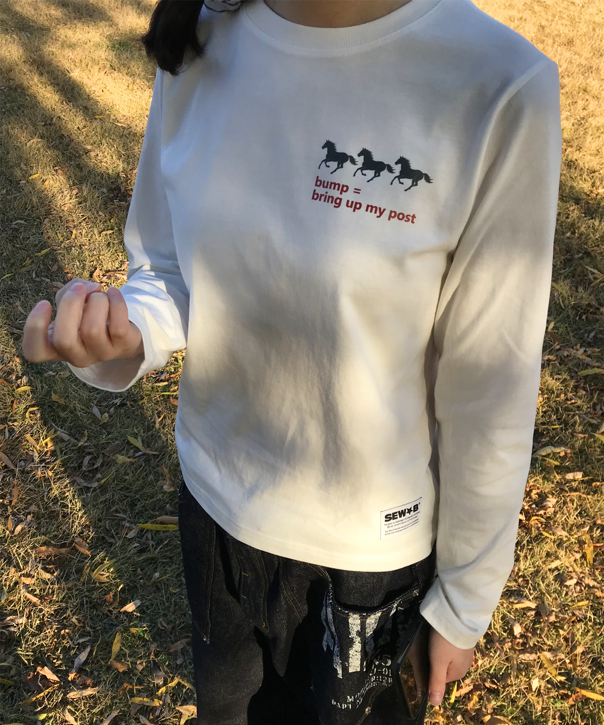 쏘비(SEW-B) 세미크롭 bump post 긴팔티