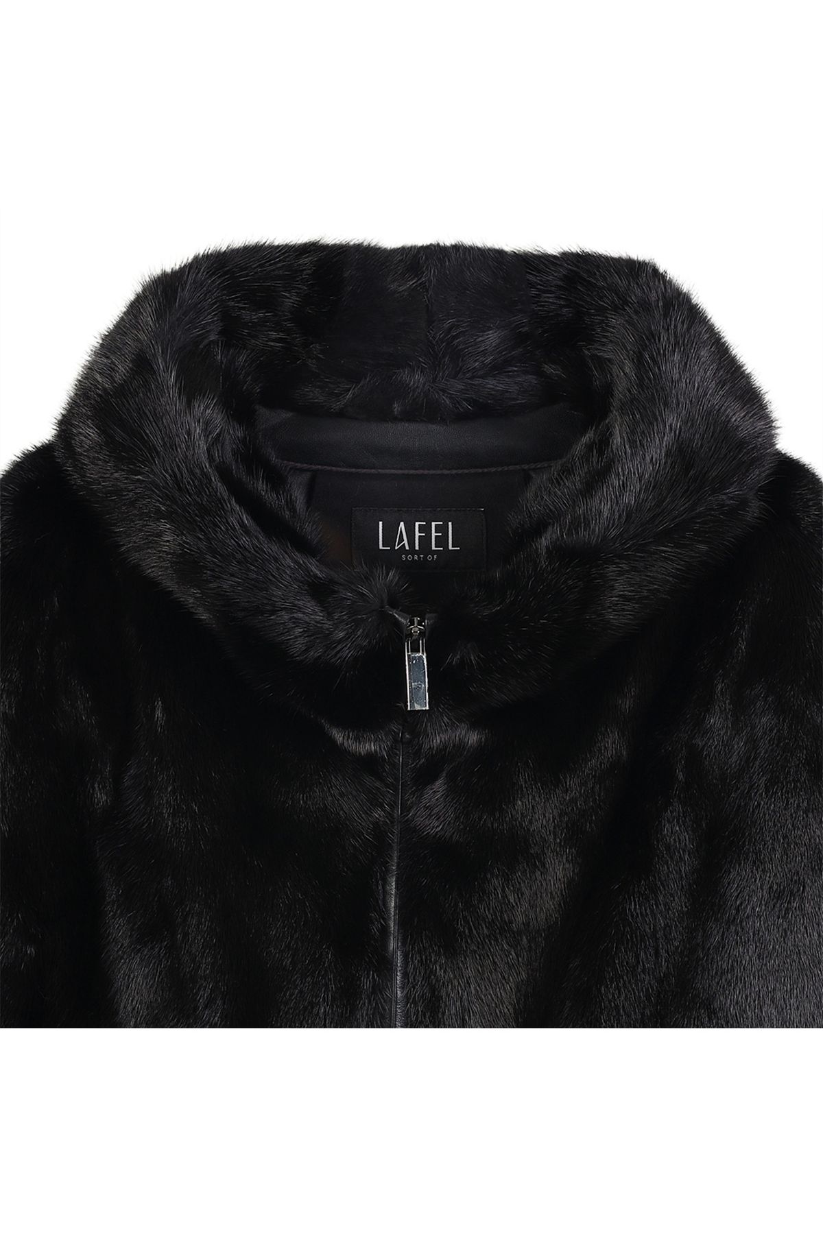 라펠 소로브(LAFELSORTOF) 밍크 퍼 하프 후드 집업 베스트