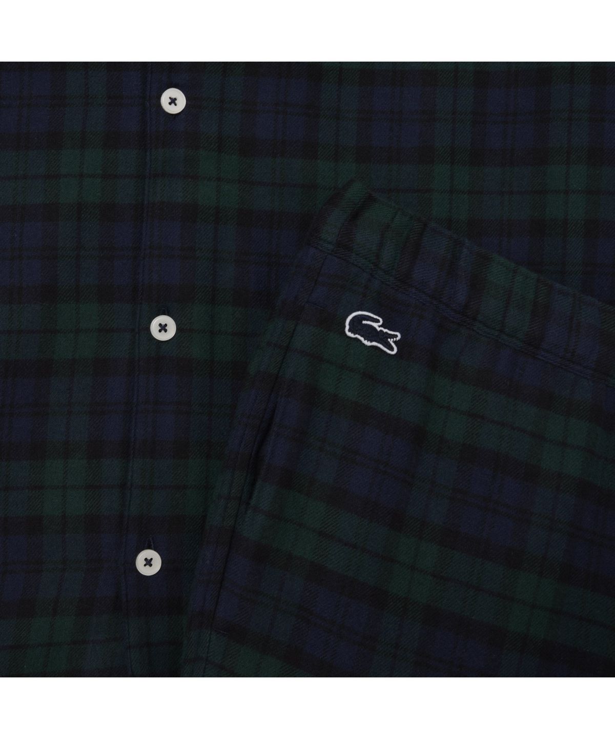 라코스테(LACOSTE) 남성 플란넬 체크 코튼 파자마 세트 4H5049-55N YZP