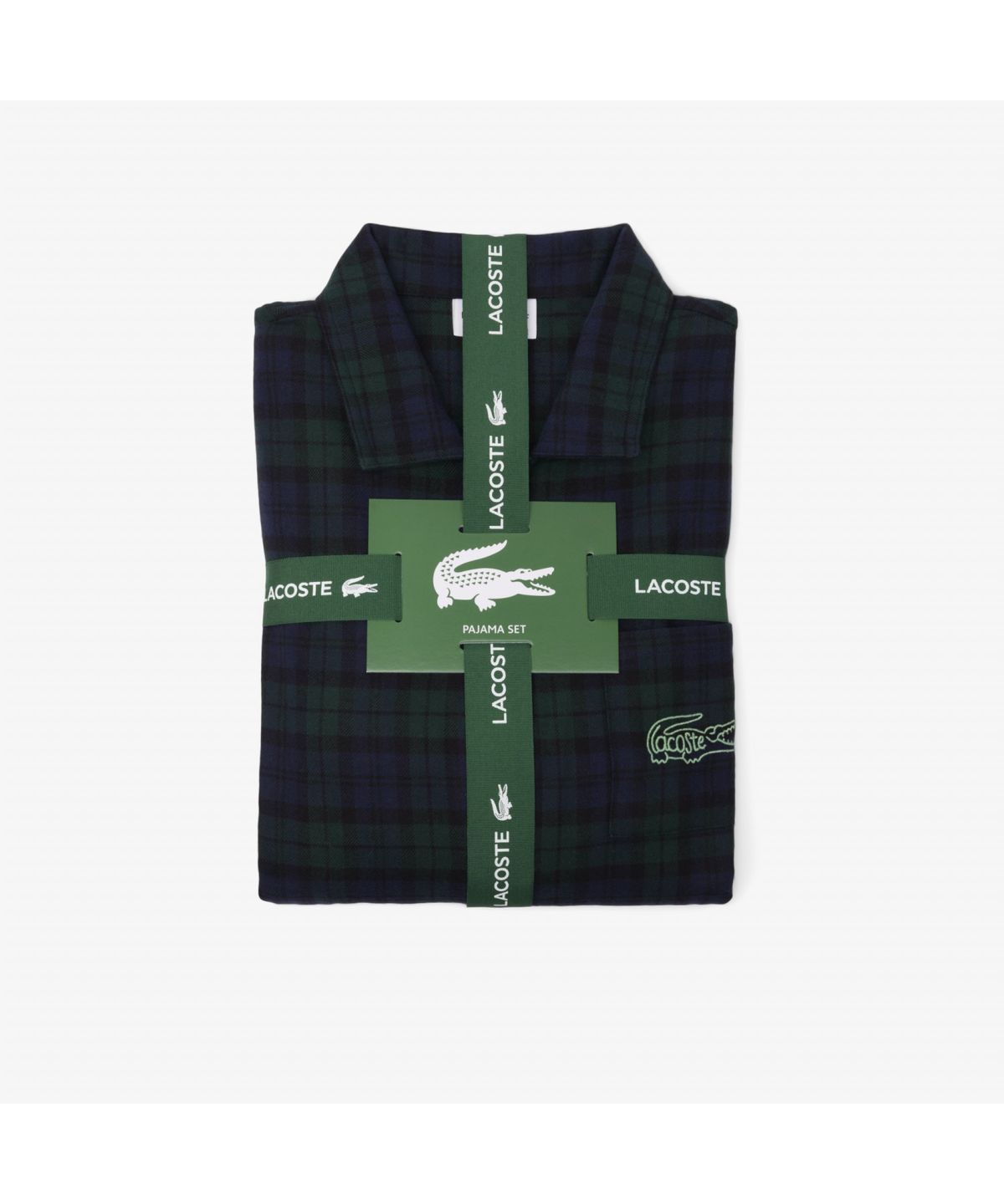 라코스테(LACOSTE) 남성 플란넬 체크 코튼 파자마 세트 4H5049-55N YZP