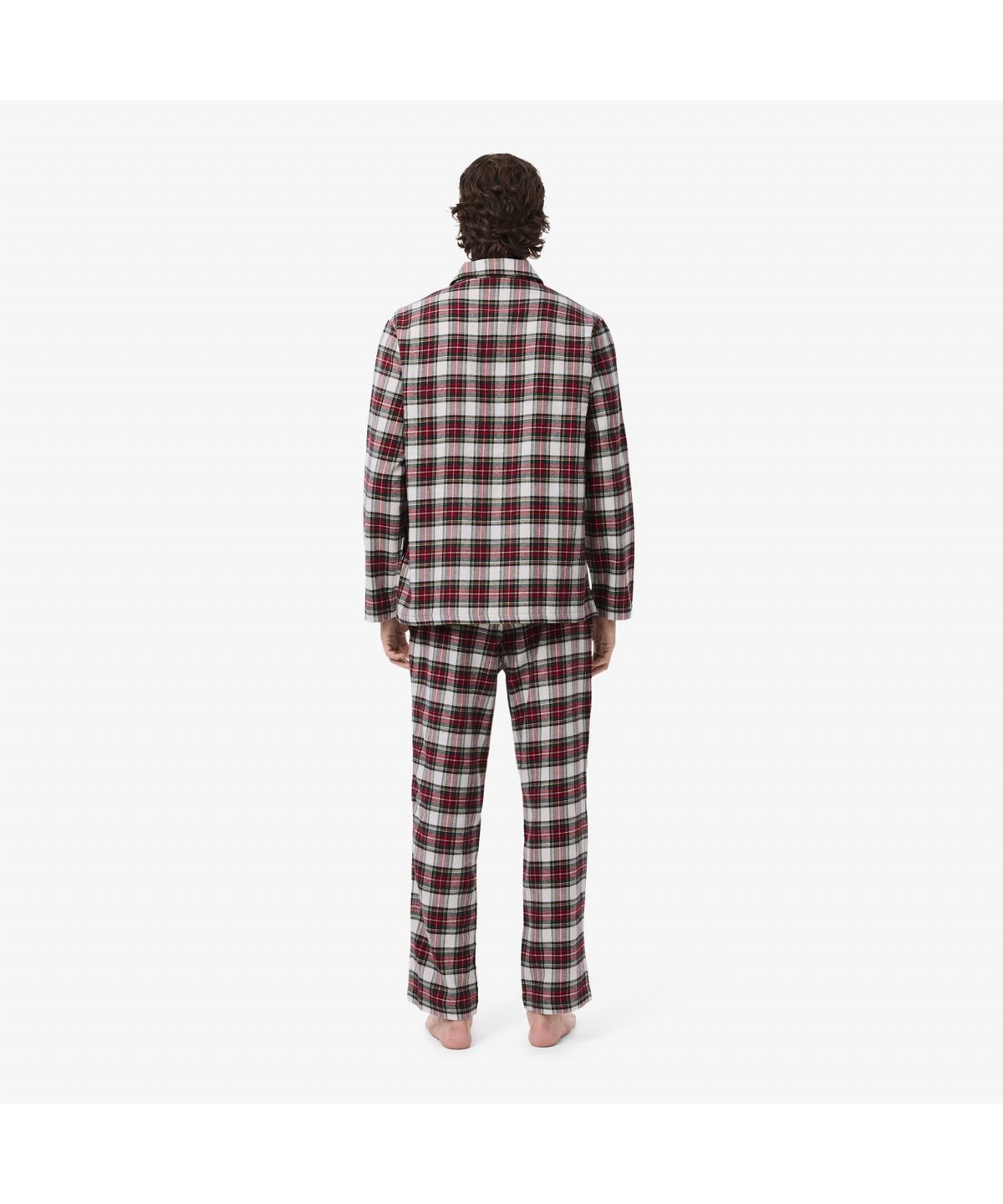 라코스테(LACOSTE) 남성 플란넬 체크 코튼 파자마 세트 4H7981-55N UW6