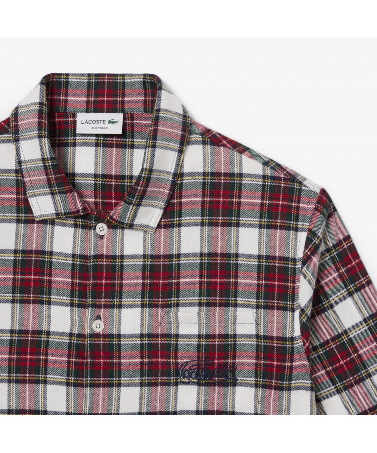 라코스테(LACOSTE) 남성 플란넬 체크 코튼 파자마 세트 4H7981-55N UW6