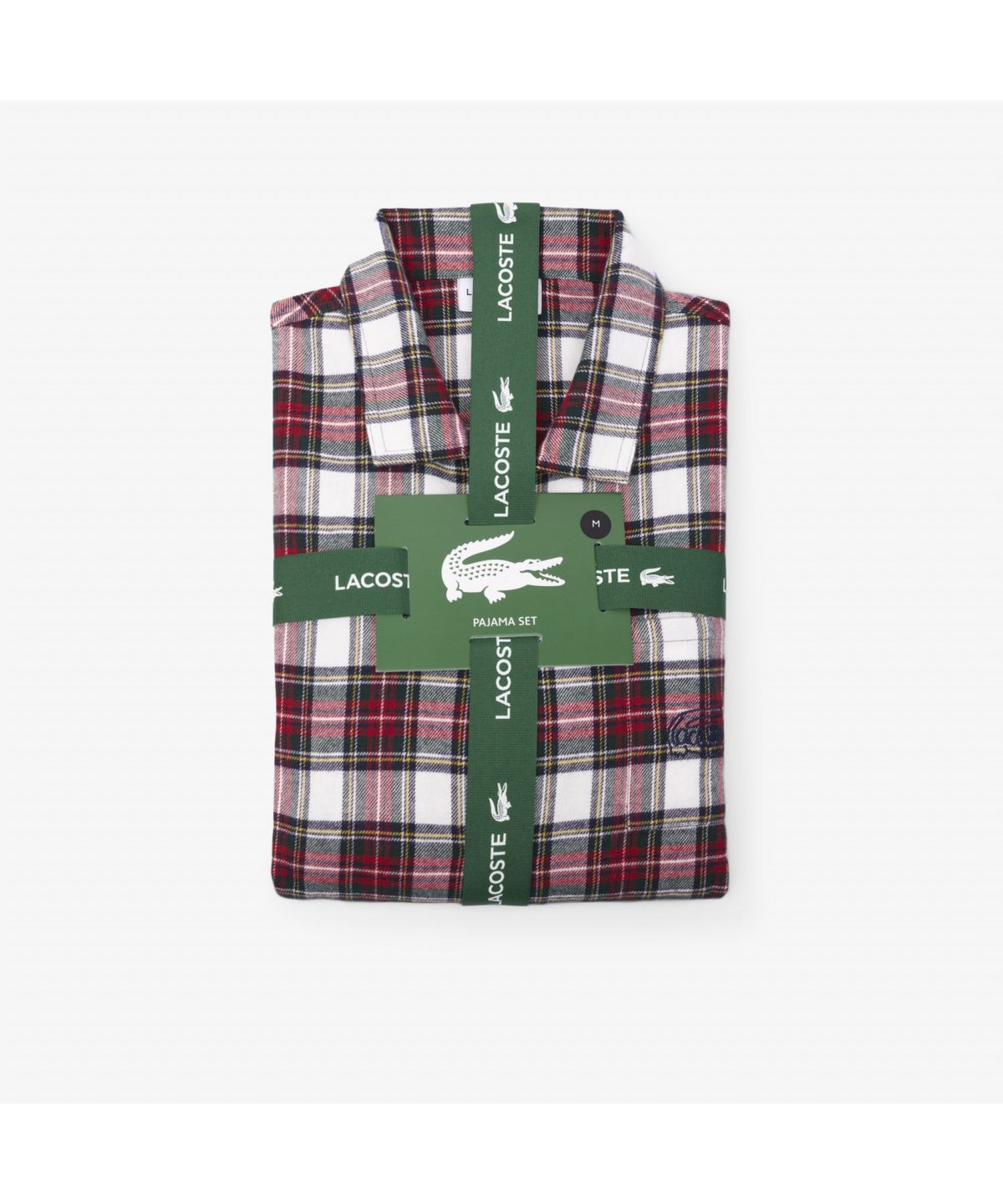 라코스테(LACOSTE) 남성 플란넬 체크 코튼 파자마 세트 4H7981-55N UW6