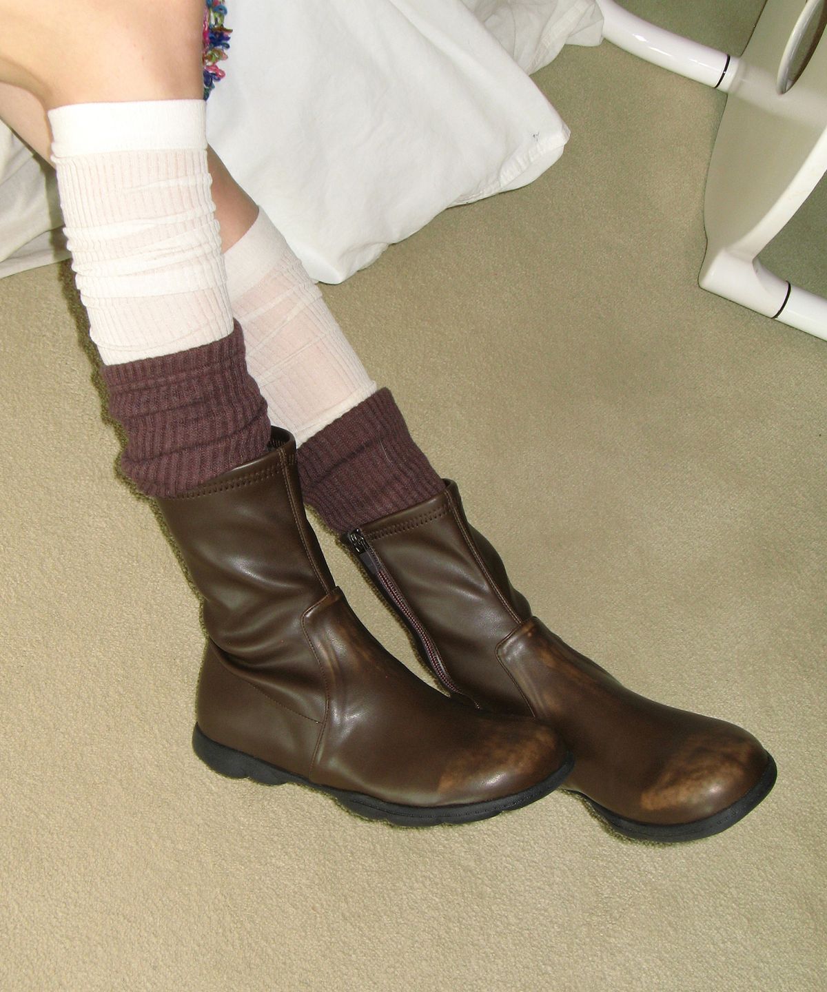 포기무디(FOGGY MOODY) Gloomy 0031. Spandex Ankle Boots - 2colors