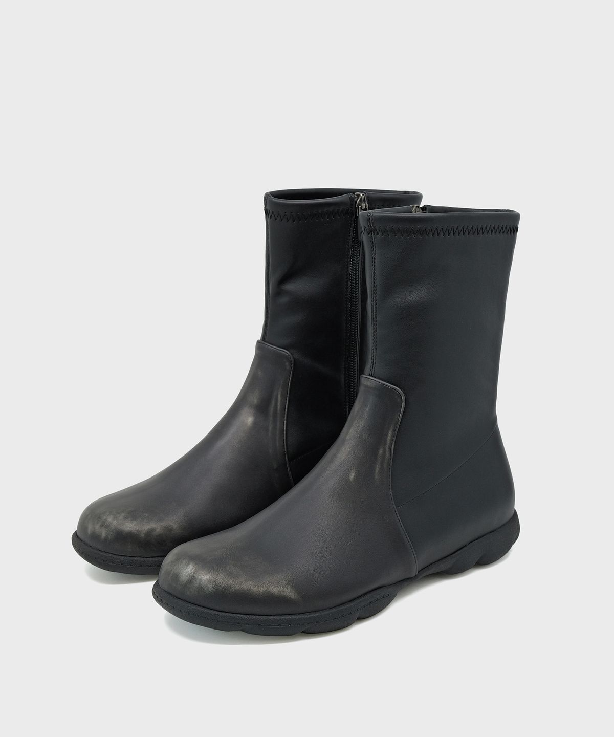 포기무디(FOGGY MOODY) Gloomy 0031. Spandex Ankle Boots - 2colors