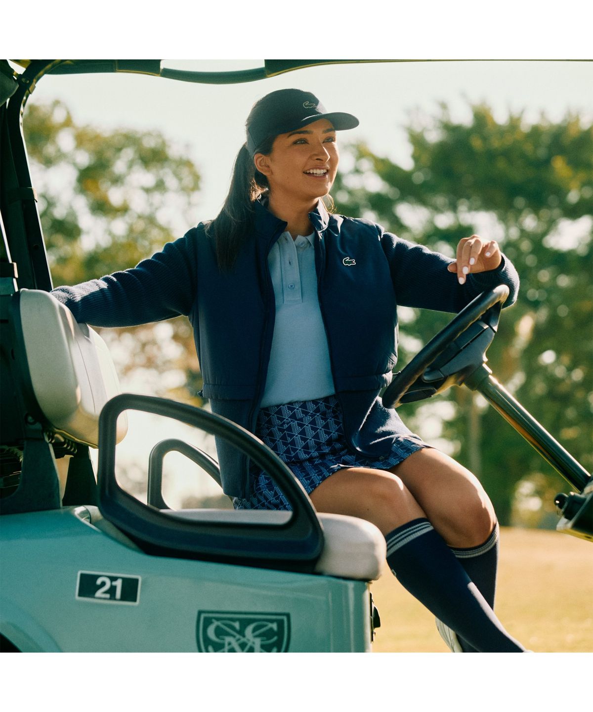 라코스테(LACOSTE) 여성 테니스 헤리티지 스웨터 하이브리드 블루종 BF4556-55N 166