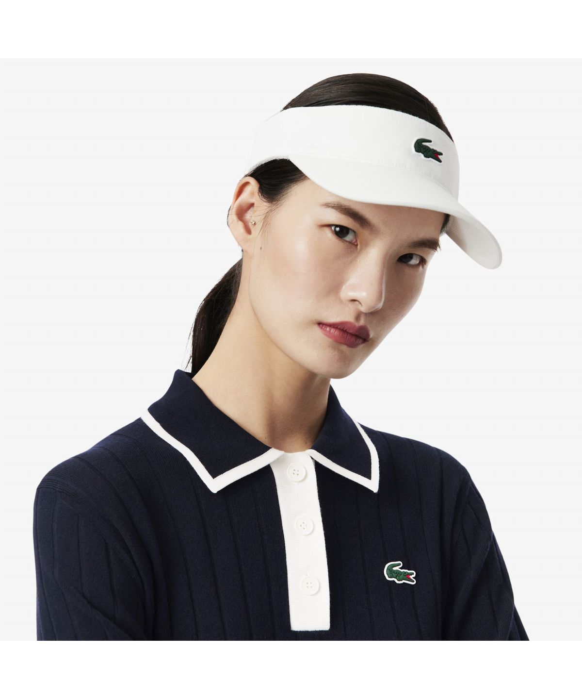 라코스테(LACOSTE) 여성 골프 컬러 티핑 긴소매 스웨터 폴로 셔츠 AF8544-55N HHW