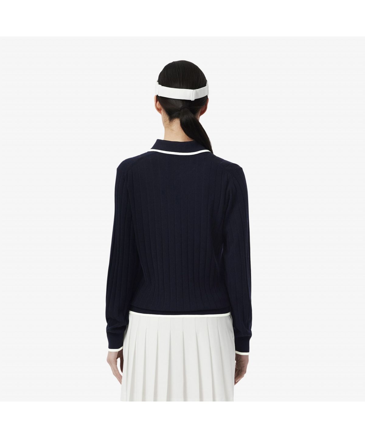 라코스테(LACOSTE) 여성 골프 컬러 티핑 긴소매 스웨터 폴로 셔츠 AF8544-55N HHW