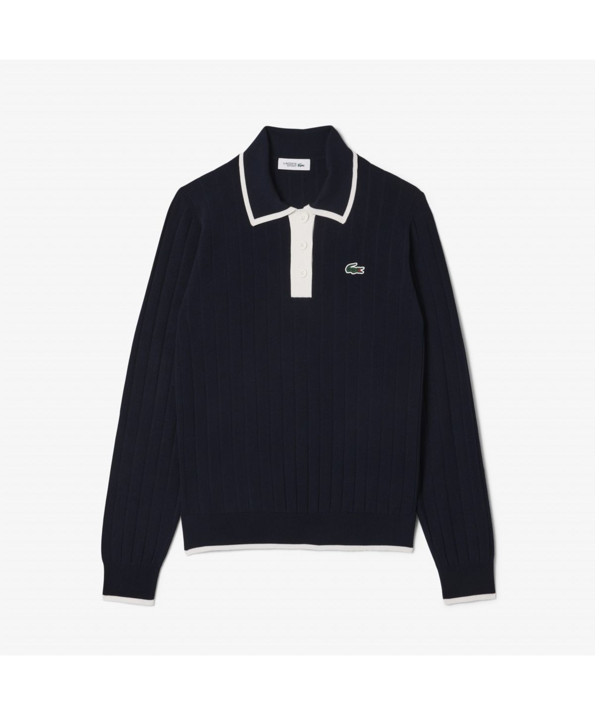 라코스테(LACOSTE) 여성 골프 컬러 티핑 긴소매 스웨터 폴로 셔츠 AF8544-55N HHW