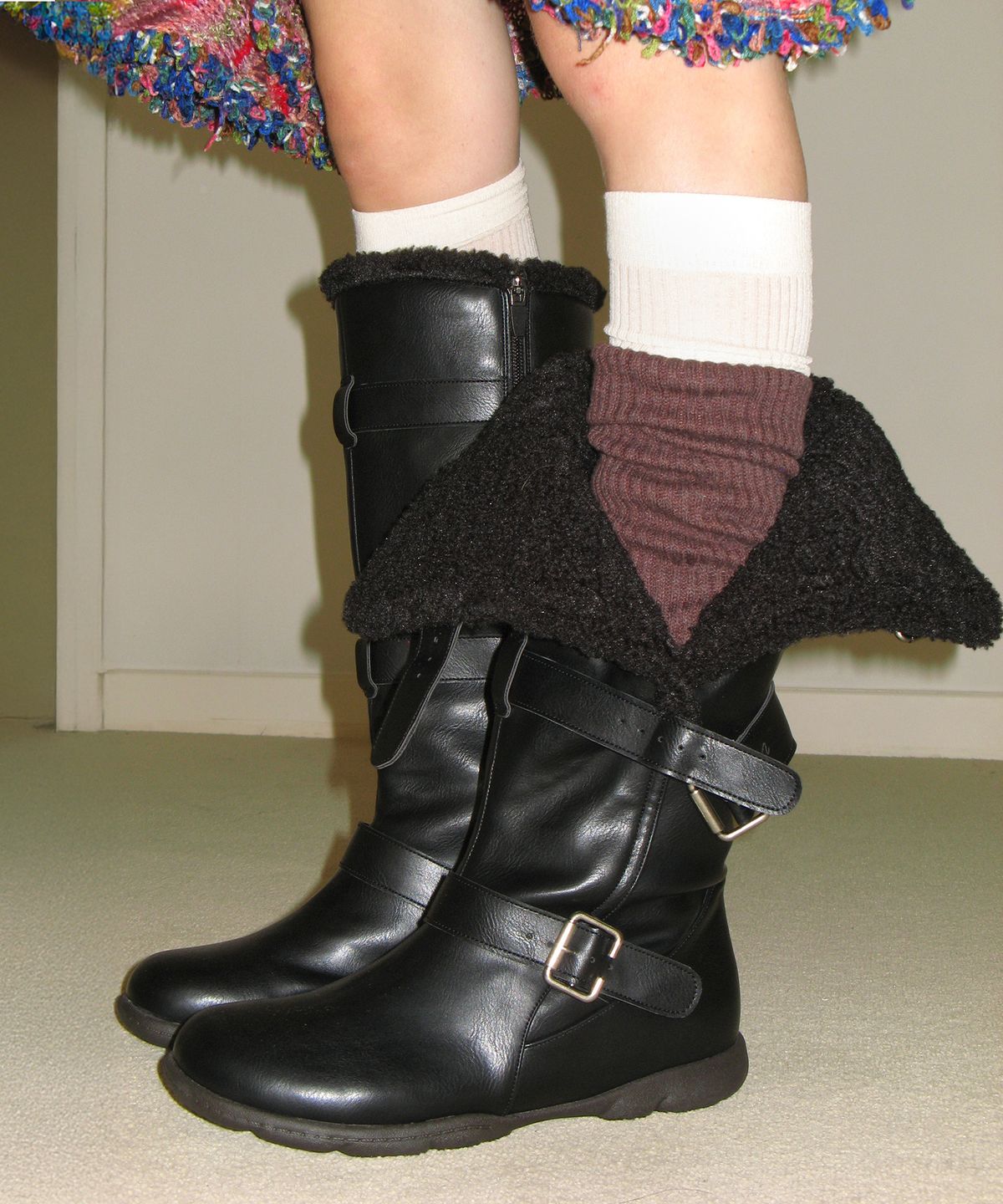 포기무디(FOGGY MOODY) Ember 0034. Belted Fur Boots - 2colors