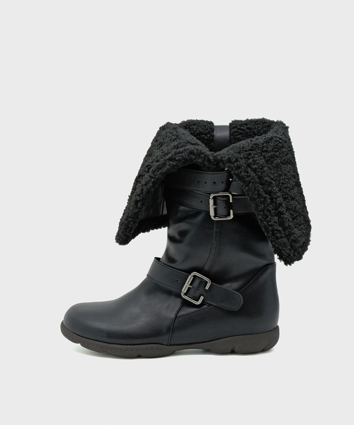 포기무디(FOGGY MOODY) Ember 0034. Belted Fur Boots - 2colors