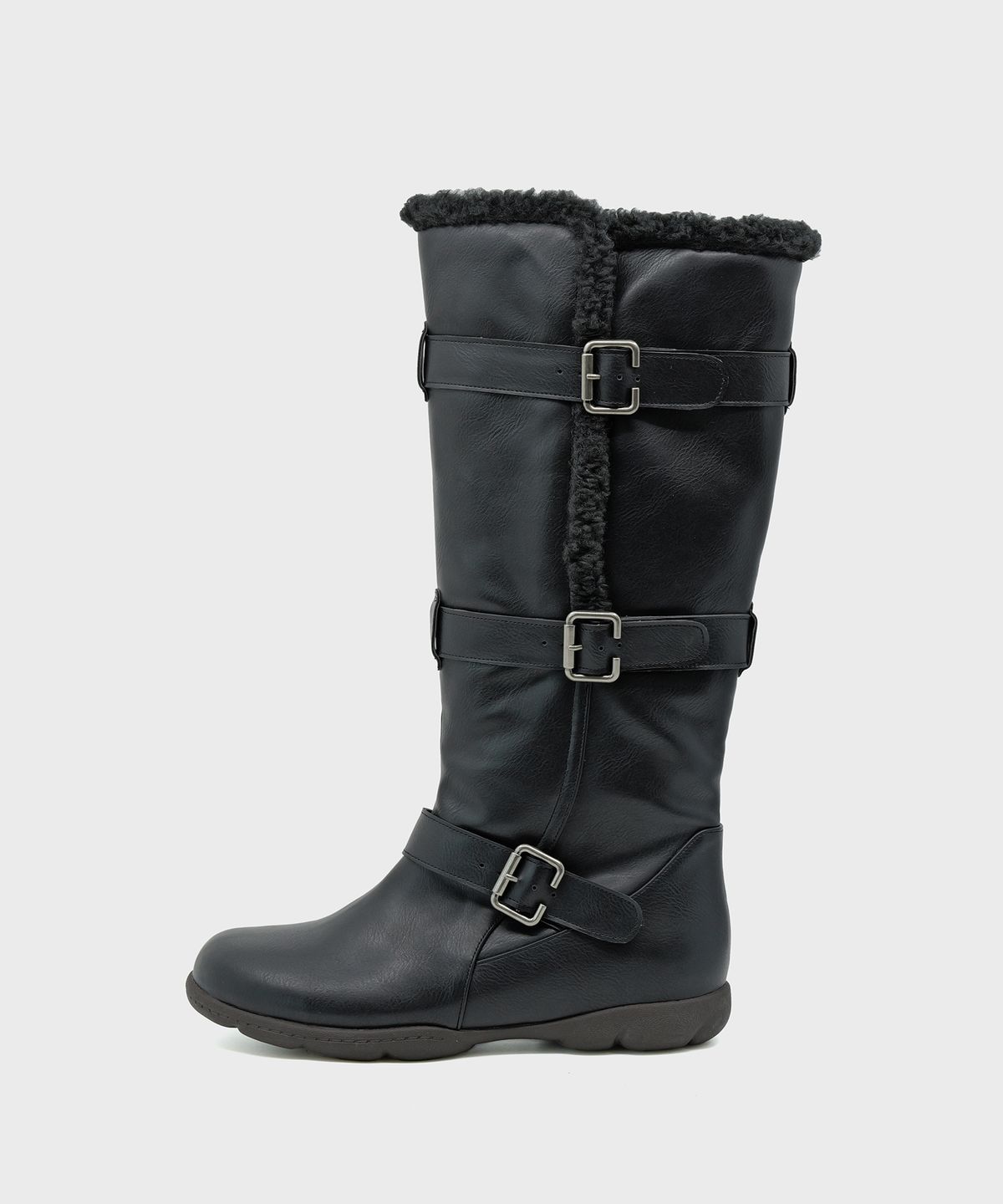 포기무디(FOGGY MOODY) Ember 0034. Belted Fur Boots - 2colors