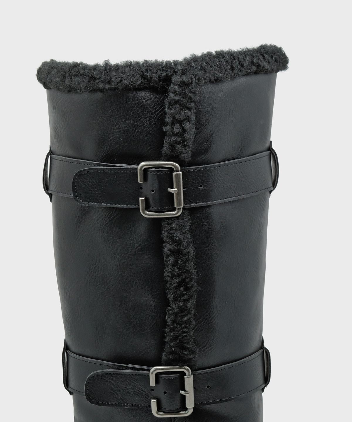 포기무디(FOGGY MOODY) Ember 0034. Belted Fur Boots - 2colors