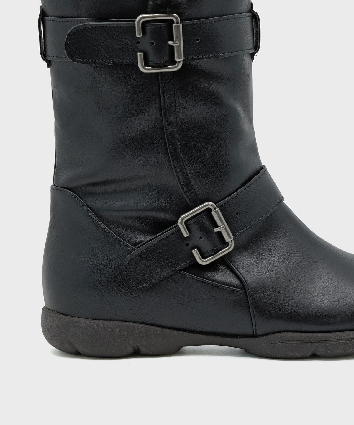 포기무디(FOGGY MOODY) Ember 0034. Belted Fur Boots - 2colors