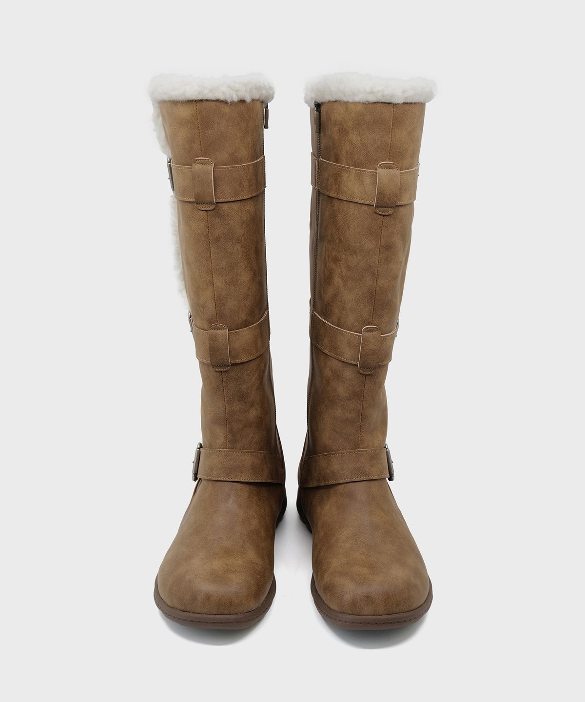 포기무디(FOGGY MOODY) Ember 0034. Belted Fur Boots - 2colors